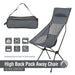 High Back Folding Camping Chair |Carry Bag  | Slate Grey
