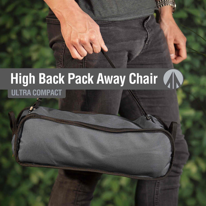 High Back Folding Camping Chair |Carry Bag  | Slate Grey