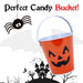 Halloween Sweets Bucket Trick or Treat Tin Halloween Candy Bucket Pumpkin Design