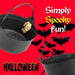 Halloween Sweets Bucket Black Cauldron, Candy Trick or Treat, Loot Bucket