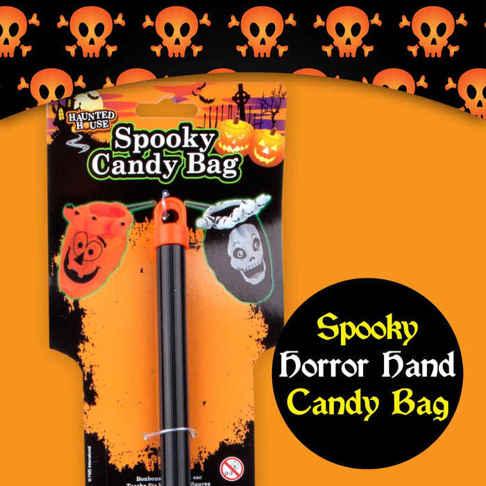 Trick or Treat Bag - Candy Bag on Stick, Loot Bag, Halloween Bag, Skull Design