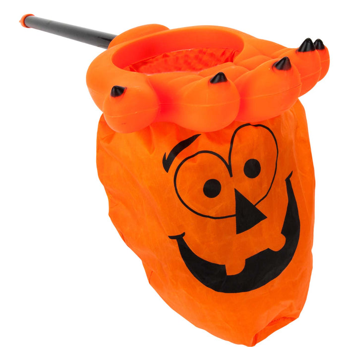 Trick or Treat Bag - Candy Bag on Stick, Loot Bag, Halloween Bag, Pumpkin Design