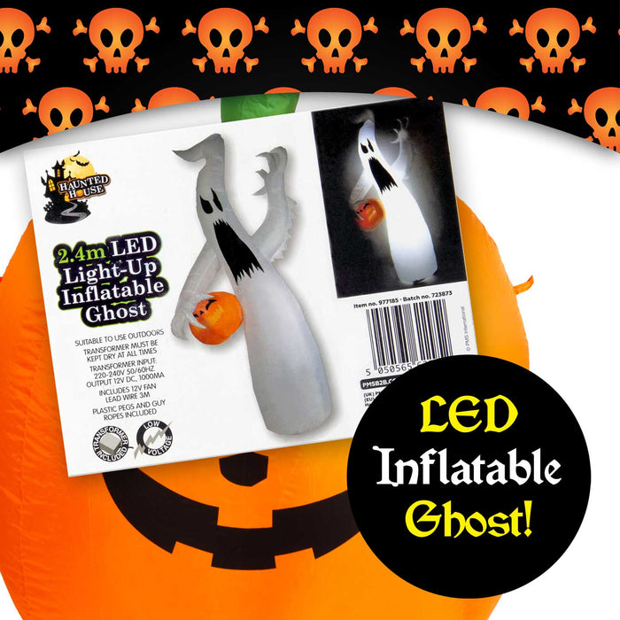 Inflatable Ghost with Lights, Halloween Decorations, Halloween Size: 2.4m