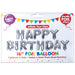 Silver Foil Happy Birthday Balloon Letters 16" Metallic Party Decoration Kit