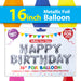 Silver Foil Happy Birthday Balloon Letters 16" Metallic Party Decoration Kit