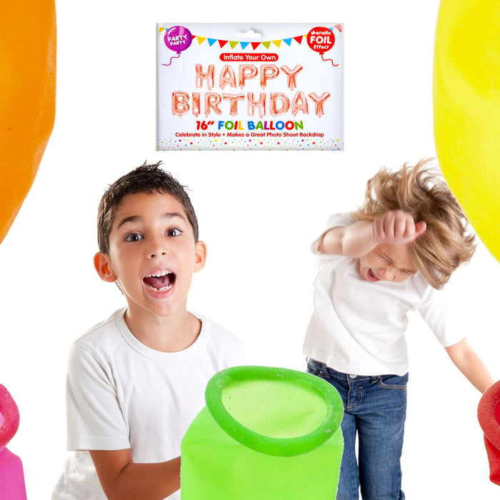 Rose Gold Foil Birthday Balloons 16" Metallic Party Decoration Kit
