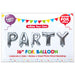 Silver Foil Party Balloon Letters 16" Metallic Party Decoration Kit