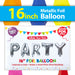 Silver Foil Party Balloon Letters 16" Metallic Party Decoration Kit