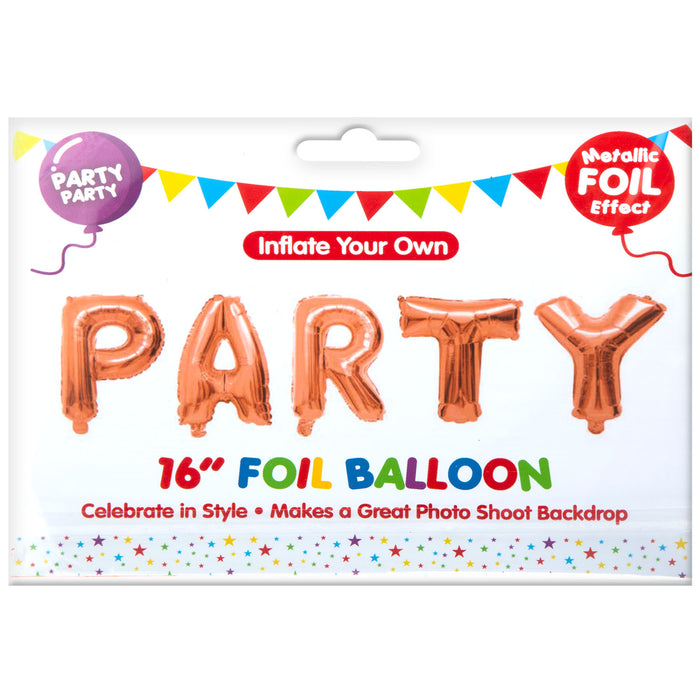 Rose Gold Foil Party Balloon Letters 16" Metallic Party Decoration Kit