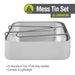 Aluminium Mess Tins, Camping Cookware 2Pcs, Silver, 1.6 & 1.1 litre