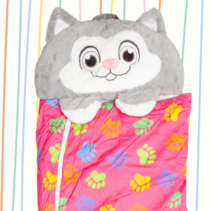 Plush Animal Cushion Sleeping Bag Cat (167 X 65cm)