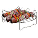 Air Fryer Rack With 3 Skewers - Air Fryer Accessory 19.5cm x 19.5cm x 5cm - Silver