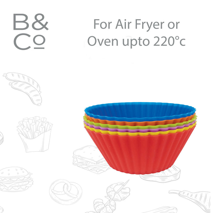 Air Fryer Silicone Cupcake Cases - Air Fryer Accessory - Multicolour