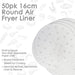 Air Fryer liner Round Paper Non Stick, Disposable Paper Liner Pack of 50 20cm