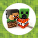 Minecraft Soft Toy Clip On Steve Creeper TNT and Land Blocks Bag