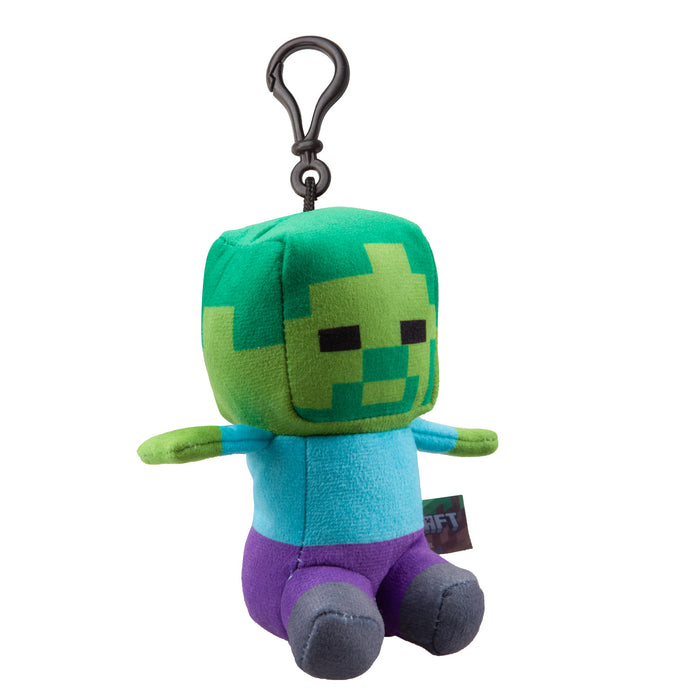 Minecraft Soft Toy Clip On Zombie Video Game Character-Officially Licensed Toy Clip