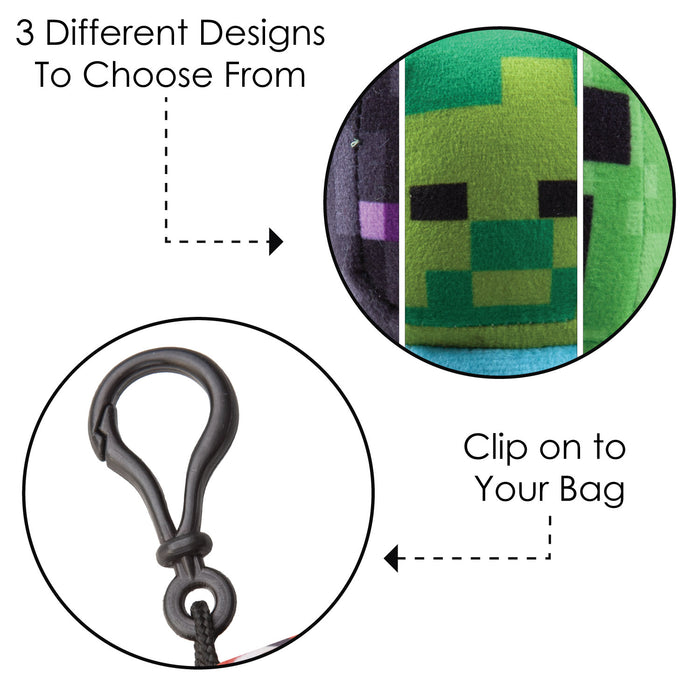 Minecraft Soft Toy Clip On Zombie Game Character Licensed Toy Clip