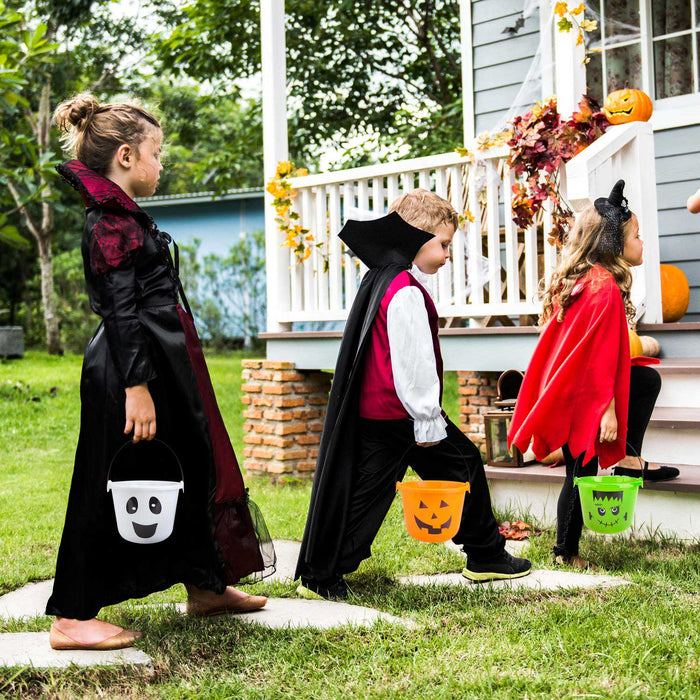 Halloween Candy Bucket Pumpkin, Ghost, Frankenstein Light Projecting
