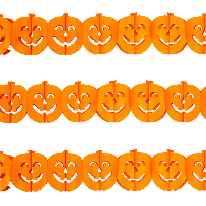 Halloween Pumpkin Garland Paper Home Party Decorations Themed 3M