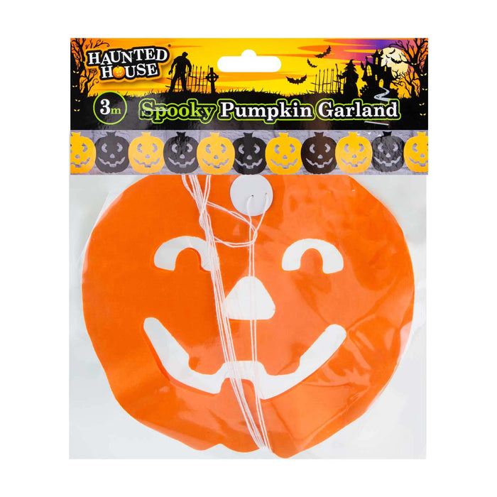 Halloween Pumpkin Garland Paper Home Party Decorations Themed 3M