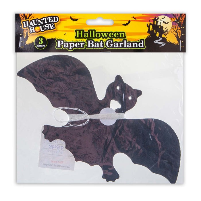 Halloween Bat Hanging Decoration Paper Home Party Decorations Themed 3M