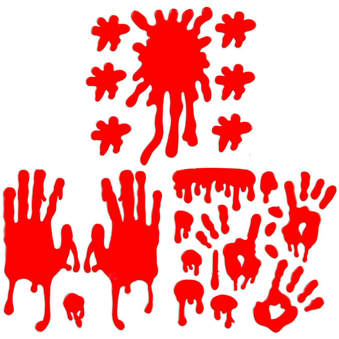 Halloween Window Stickers Home Party Decorations - Outdoor Props Red
