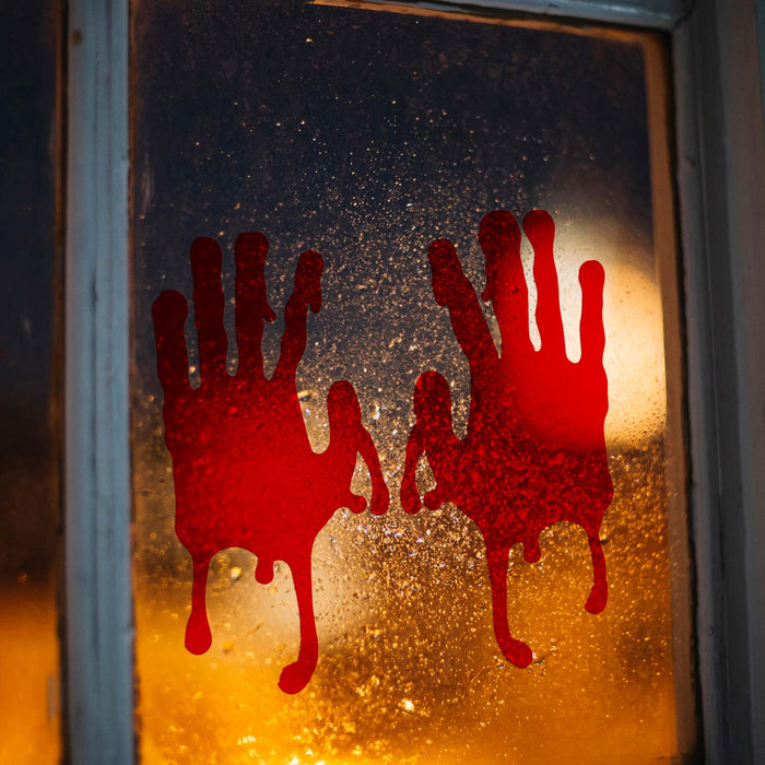 Halloween Window Stickers Home Party Decorations - Outdoor Props Red