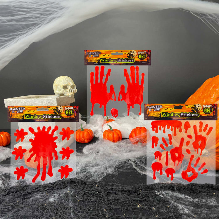 Halloween Window Stickers Home Party Decorations - Outdoor Props Red