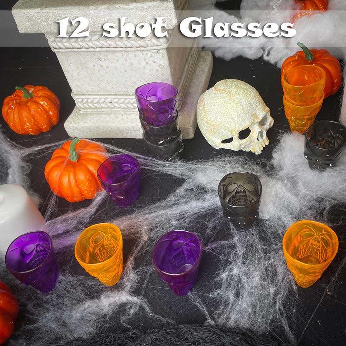 Halloween Shot Glasses Skull Drinkware Home Party Decoration Orange