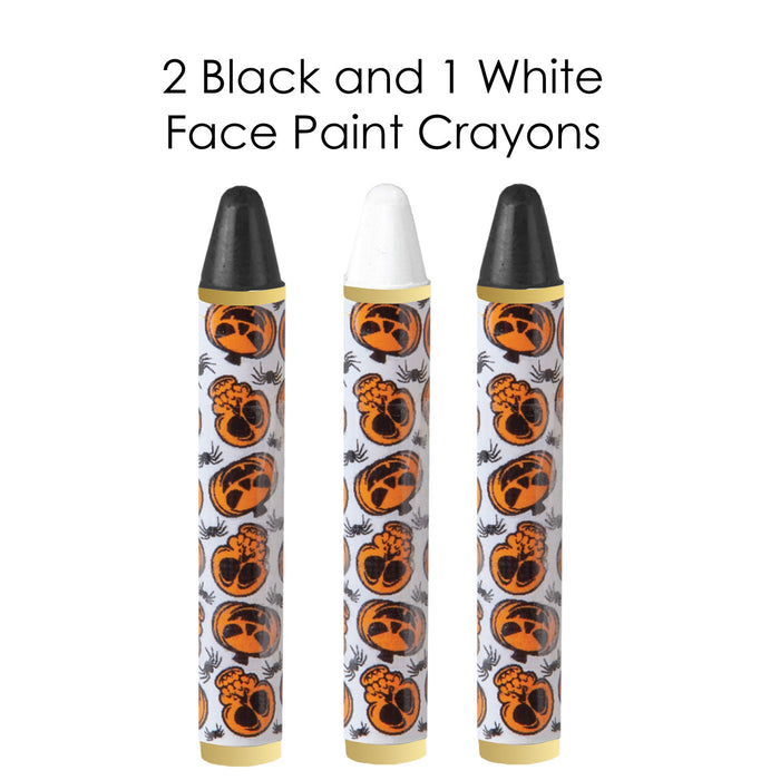 Halloween Face Paint Black and White - Dress Up - Fancy Dress Make Up Pack