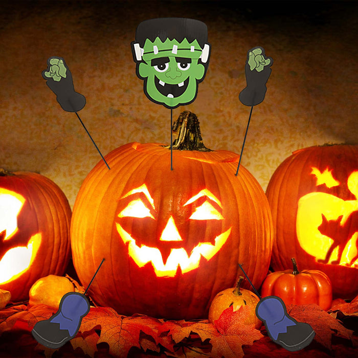 Halloween Pumpkin Decoration Set 1 Skeleton 1 Pirate 2 Frankenstein