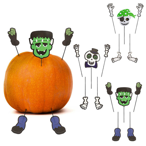 Halloween Pumpkin Decoration Set 1 Skeleton 1 Pirate 2 Frankenstein
