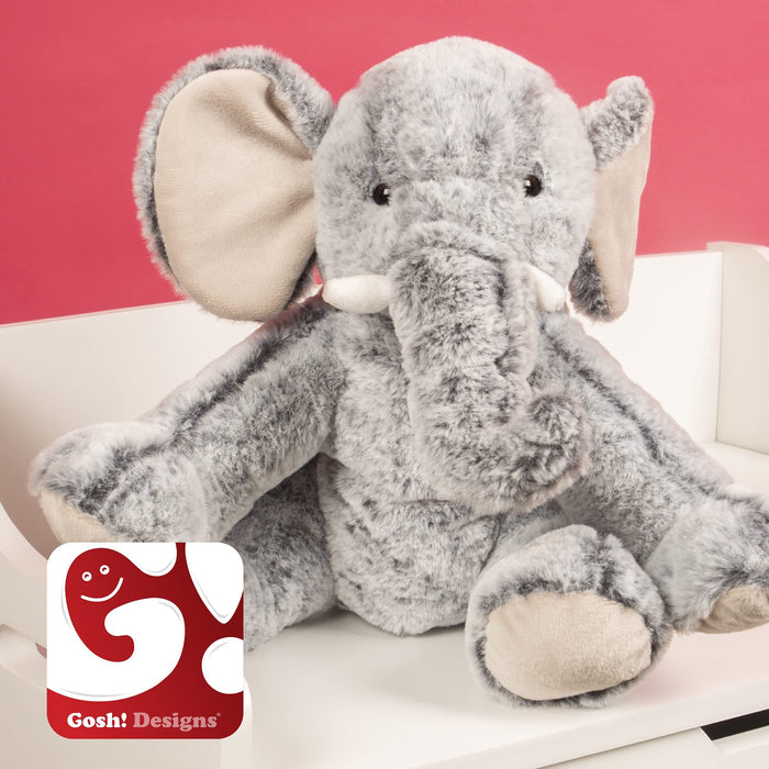 Elephant Soft Toy 31cm Plush Cuddly - Super Cute & Fluffy - Grey