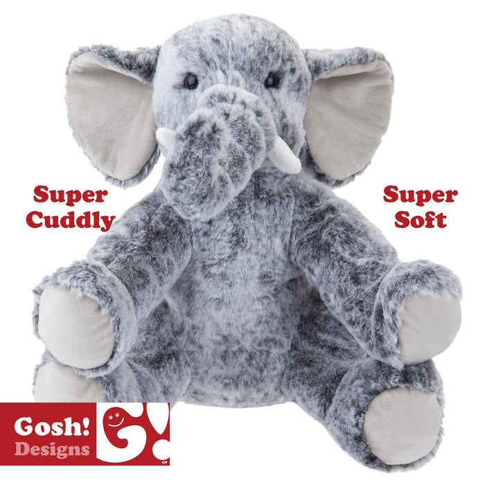 Elephant Soft Toy 31cm Plush Cuddly - Super Cute & Fluffy - Grey