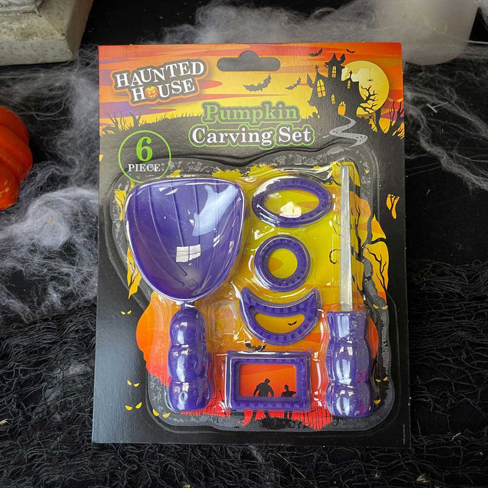 Halloween Pumpkin Carving Set 6 Piece Carving Tools for Halloween Purple