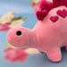 Valentines Soft Toy Dinosaur Pink Stegosaurus with Love Hearts 23cm