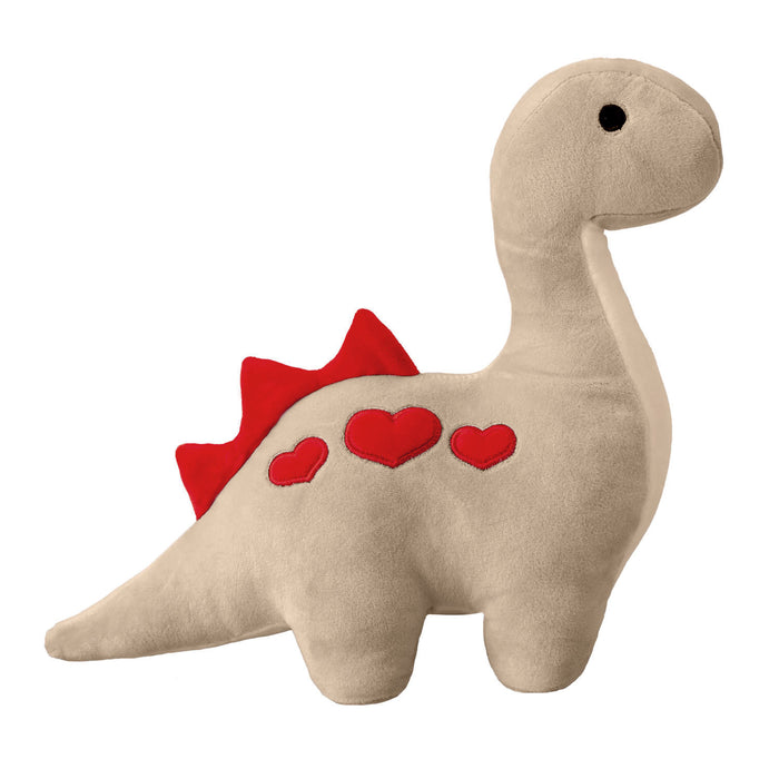 Valentines Soft Toy Dinosaur Grey Diplodocus with Love Hearts Grey Diplodocus 23cm