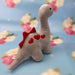 Valentines Soft Toy Dinosaur Grey Diplodocus with Love Hearts Grey Diplodocus 23cm