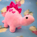 Valentines Soft Toy Dinosaur Pink Stegosaurus with Love Hearts Pink Stegosaurus 30cm