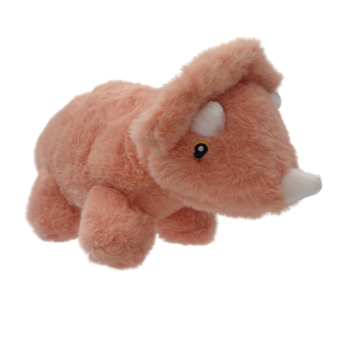 Dinosaur Soft Toy Triceratops 100% Recycled Materials-Eco Friendly Orange Triceratops 21cm