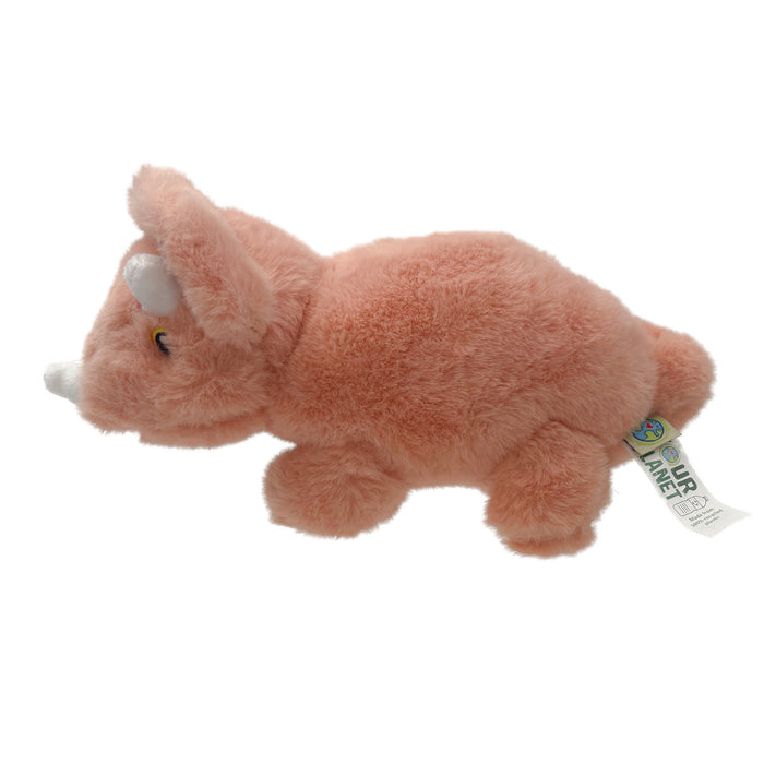 Dinosaur Soft Toy Triceratops 100% Recycled Materials-Eco Friendly Orange Triceratops 21cm