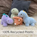 Dinosaur Soft Toy Triceratops 100% Recycled Materials-Eco Friendly Orange Triceratops 21cm