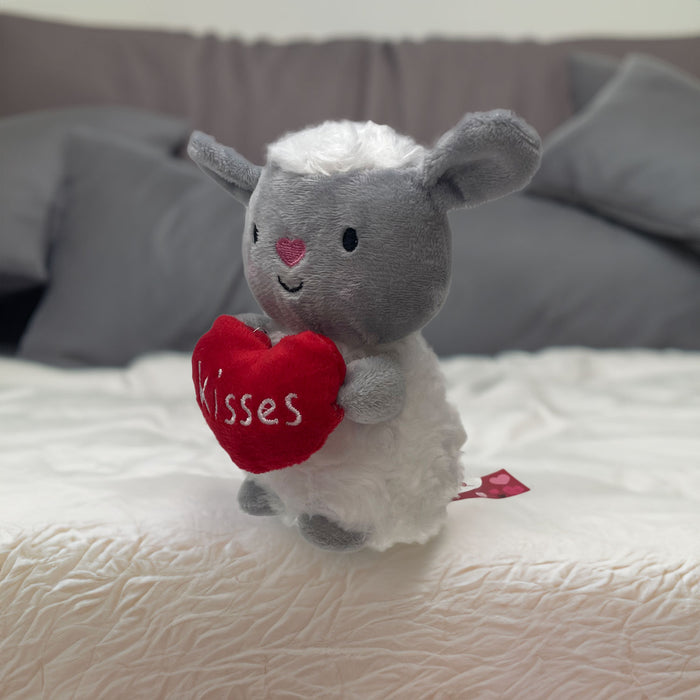 Valentines Soft Toy Sheep Holding Love Heart Plush Toy Sheep 15cm