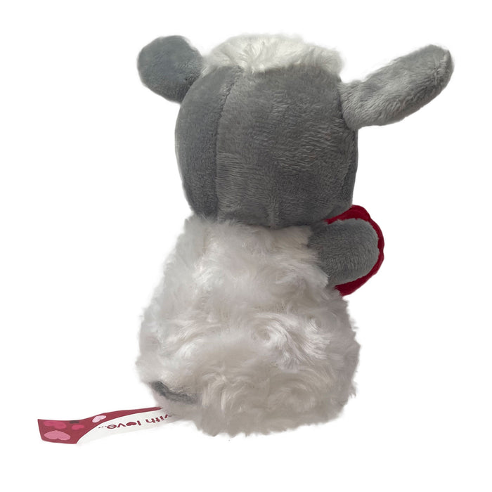 Valentines Soft Toy Sheep Holding Love Heart Plush Toy Sheep 15cm