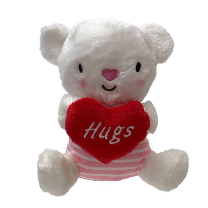 Valentines Soft Toy Bear Holding Love Heart Plush Toy Bear 15cm