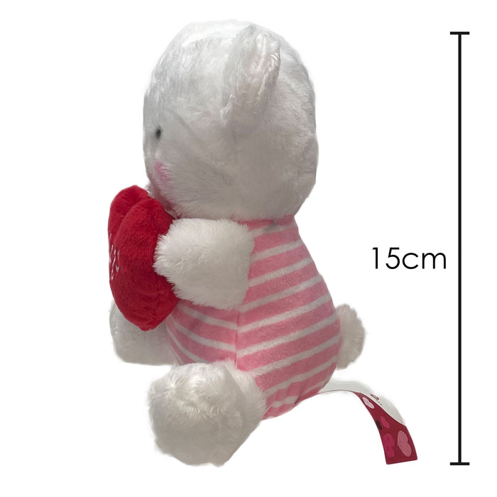 Valentines Soft Toy Bear Holding Love Heart Plush Toy Bear 15cm