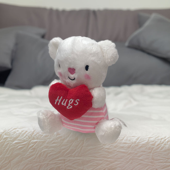 Valentines Soft Toy Bear Holding Love Heart Plush Toy Bear 15cm