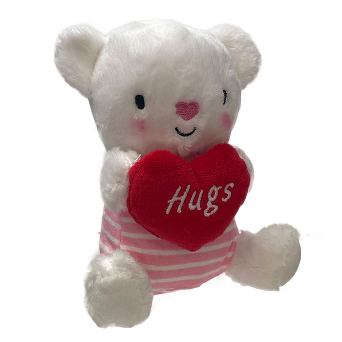 Valentines Soft Toy Bear Holding Love Heart Plush Toy Bear 15cm