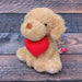 Valentines Soft Toy Dog Puppy Holding Love Heart Plush Toy Brown 15cm