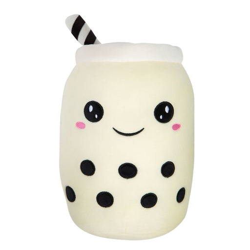 Boba Tea Soft Toy White Bubble Plush Pillow, Cute Milk